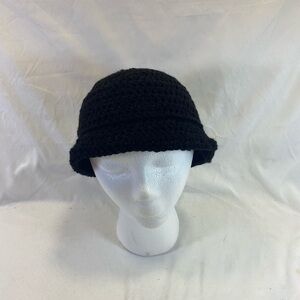 Black Crochet Youth Bucket Hat